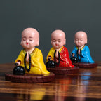 Solar Powered Monk Bobble Head with Moving Head Car Decor