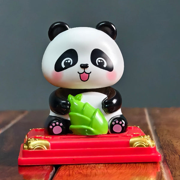 Solar Powered Head-Shaking Panda Toy • Cute Dashboard Bobble Panda • Car Decor