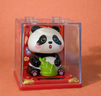 Solar Powered Head-Shaking Panda Toy • Cute Dashboard Bobble Panda • Car Decor