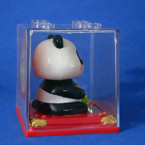 Solar Powered Head-Shaking Panda Toy • Cute Dashboard Bobble Panda • Car Decor